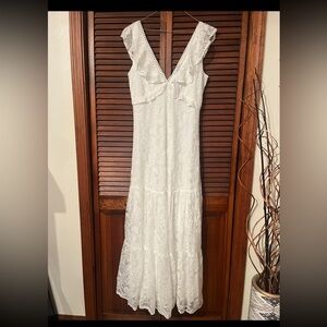 Baltic Born White Lace Maxi Dress